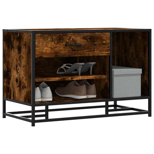 Banc à chaussures chêne fumé bois d ingénierie et métal