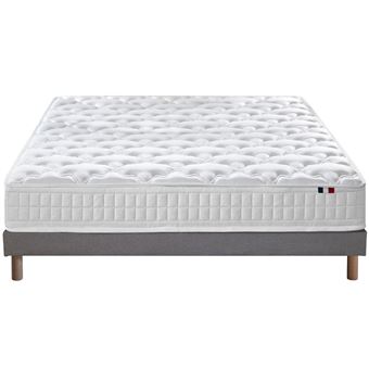 Ensemble matelas ressorts ASTRE + sommier pour un confort durable - 140 x 190 cm, Sommier - Gris - 1