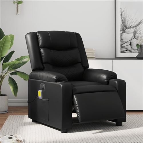 Non Communiqué Noir Fauteuil De Massage Inclinable Électrique Similicuir