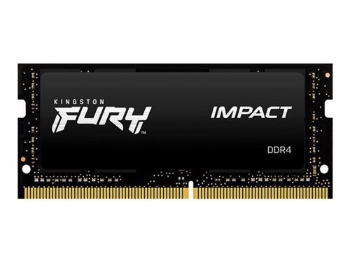 Kingston FURY Impact - DDR4 - module - 32 Go - SO DIMM 260 broches - 2666 MHz / PC4-21300 - CL16 - 1.2 V - mémoire sans tampon - non ECC - noir