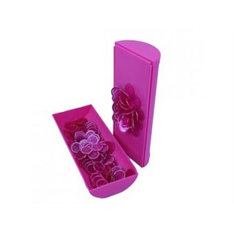 Baton Boite Magnetique Loto + 100 Pions Aimantes - Couleur Rose - Kit Accessoire Jeu Et Rangement Set Soiree Loto Bingo Carte