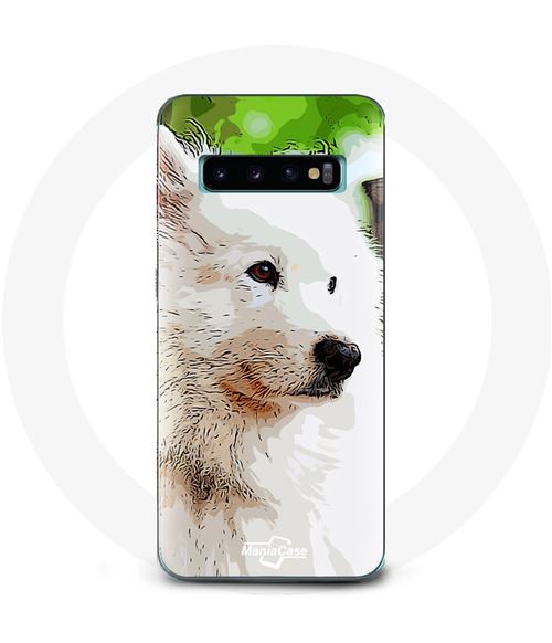 Coque pour Samsung Galaxy S10 Chien Samoyède Blanc Maniacase