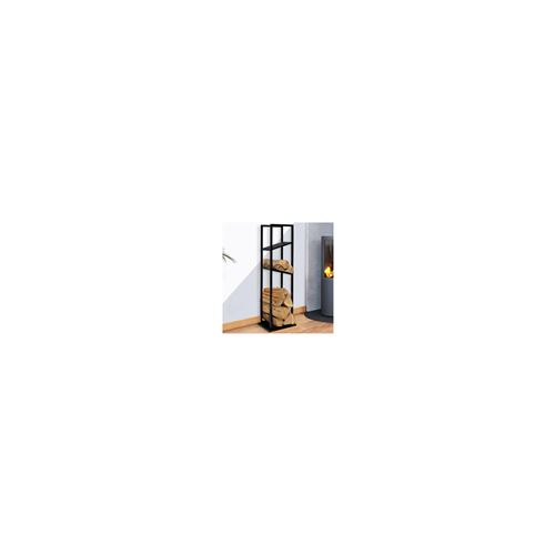 Etagère de rangement pour bois de chauffage en acier noir