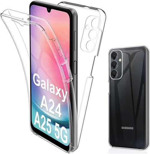 Coque 360 degrés intégrale pour Samsung Galaxy A25 5G Protection arrière PC Case et Avant en TPU Transparente - XEPTIO