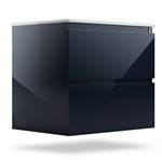 Meuble de Salle de Bain Blumfeldt Johnstone lavabo 60 cm avec lavabo en céramique 2 tiroirs rangement pratique brillant