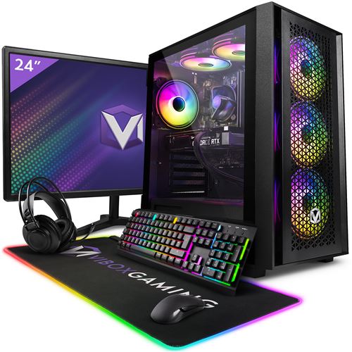 Vibox III-118 PC Gamer - 24" Écran Pack - 8 Core Intel i7 10700F Processeur 4.8GHz - Nvidia RTX 3070 8Go - 32Go RAM - 1To NVMe M.2 SSD - 600W PSU - Windows 11 - WiFi