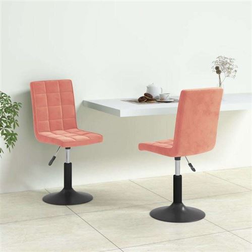vidaXL Chaises pivotantes à manger lot de 2 rose velours335746
