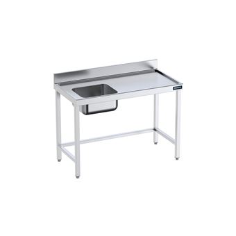 Table de 1400x600 avec bac G, bord anti-ruissellement et étagère- DISTFORM - FCIES614 main image 1