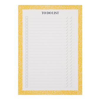 Bloc-notes To-do List Format A5 - Jaune - Draeger Paris