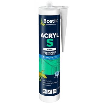 Mastic acrylique d'étanchéité ACRYL S blanc cartouche 310ml - BOSTIK - 30613629 - 1