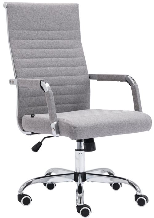 Chaise de bureau Amadora avec hauteur r&eacute;glable et Pied en m&eacute;tal gris Tissu