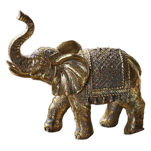 Non Communiqué Or Statuette Déco "Éléphant" 21Cm Doré
