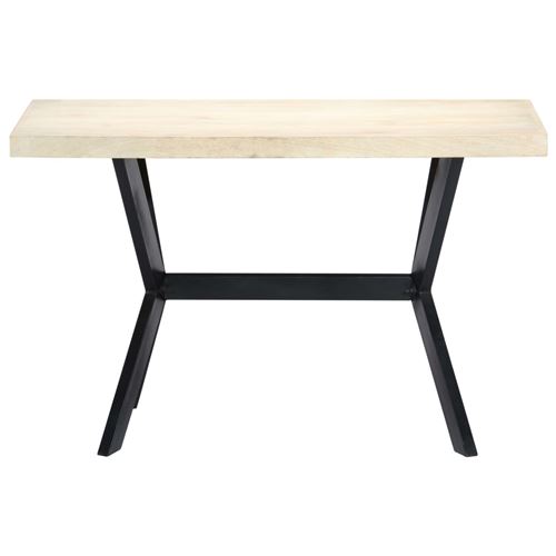 vidaXL Table à dîner Blanc 120x60x75 cm Bois de manguier massif
