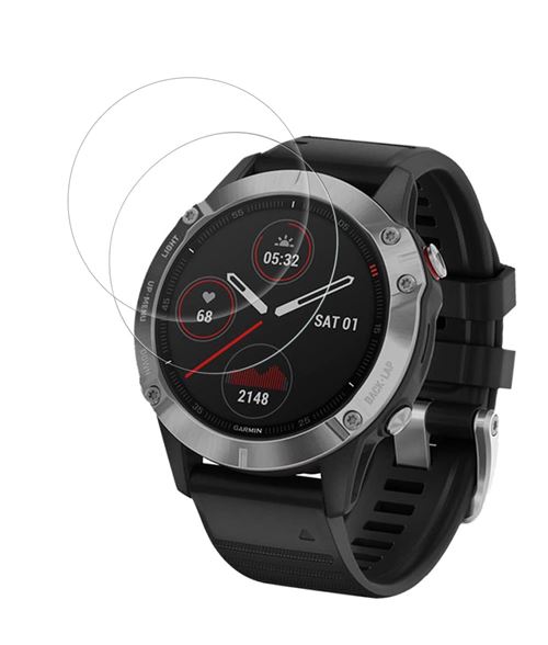 Verre Trempé pour Garmin Fenix 6 / 6 Pro / 6 Pro Solar / 6 Pro Sapphire [Lot de 2] Protection Ecran Montre Anti Rayure Phonillico®