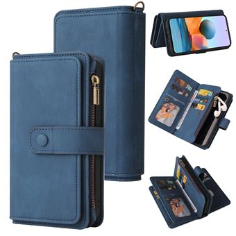 Housse Portefeuille Magnétique Pour Xiaomi Redmi Note 10 4G/Note 10S – Cuir PU, 6 Fentes Cartes, Poche Zippée, Dragonne – Protection Et Rangement Complet - 9
