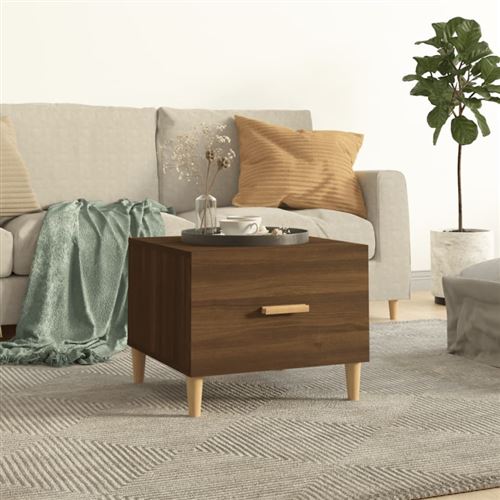 Non Communiqué Marron Table Basse Chêne 50X50x40 Cm Bois D Ingénierie