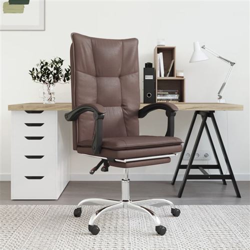VIDAXL - Fauteuil de bureau - Réglable - Similicuir - Marron - Image 3