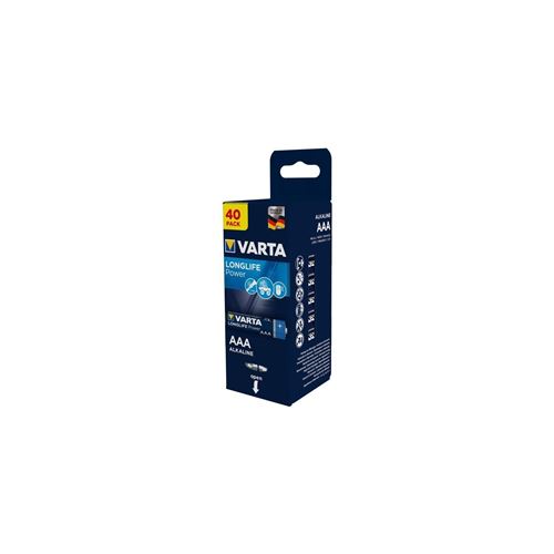 VARTA Pack de 40 piles alcalines Longlife Power AAA (LR03) 1,5V
