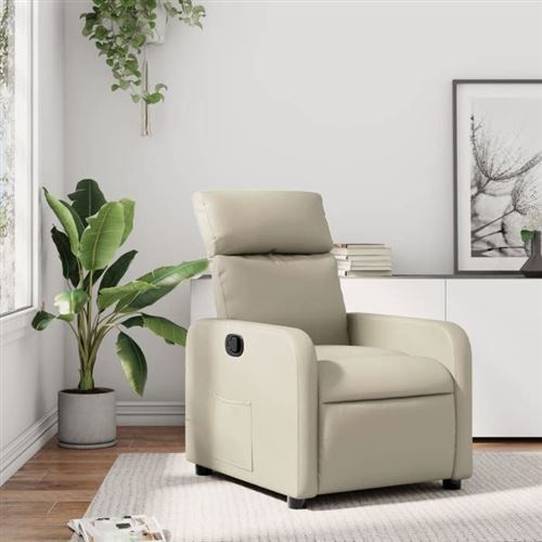 vidaXL Fauteuil réglable similicuir crème
