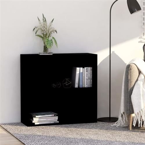 Bibliothèque - vidaXL - 2 niveaux - Noir - Aggloméré - 80x30x76,5 cm