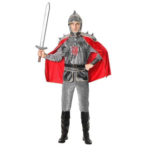 Déguisement Chevalier Dragon Cotte Mailles Homme S Gris 2921 Widmann S - Coloris : Gris2921 Widmann