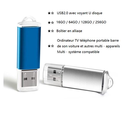 Clé USB 2.0 Métal 64 GO Bleu - Clé USB - Achat & prix