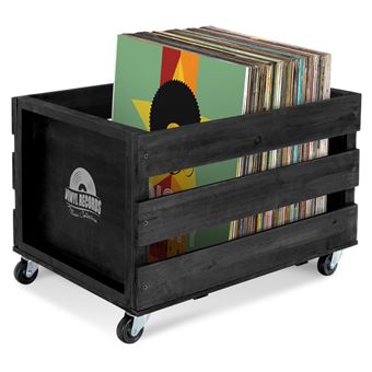 Retro Musique KXRM 25 caisse en bois pour 100 disques vinyle