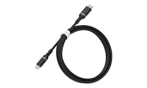 OtterBox Standard - Câble Lightning - Lightning mâle pour 24 pin USB-C mâle - 1 m - noir scintillant - USB Power Delivery (60W) - pour Apple iPad/iPhone/iPod (Lightning)
