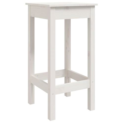 vidaXL Tabourets de bar 2 pcs blanc 40x40x78 cm bois massif de pin