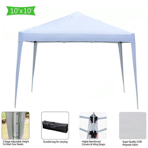 3 x 3 m Tonnelle de Jardin Pliable Tente de Jardin Protection UV pour Mariage,fête,Camping Blanc