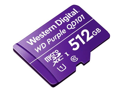WD Purple SC QD101 WDD512G1P0C - Carte mémoire flash - 512 Go - UHS-I U1 / Class10 - microSDXC UHS-I - violet