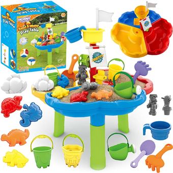 Table De Sable Et D'eau Bateau Pirate – Avec Pelle, Moules Et 2 Bacs – Pliable En Table Normale – Dimensions 51 X 30,5 X 58 Cm – Dès 3 Ans