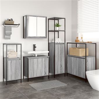 Set Salle De Bain Spirella Green Concept 5 Pièces Rouge - Éco-Friendly Bambou, Design Triangulaire Suisse Moderne