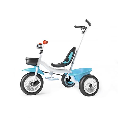 Tricycle Evolutif JEOBEST® Enfant Bébé Mixte Poussette De 1.5 à 6 ans Avec frein et Feux de voiture - Bleu et Blanc