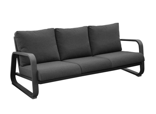 PROLOISIRS Canapé 3 places Antonino sofa en aluminium/coussins - graphite/gris