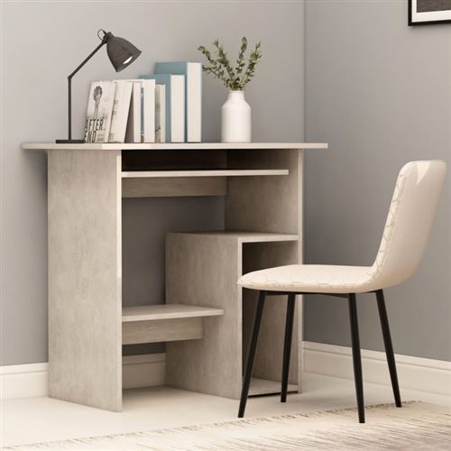 vidaXL Bureau Gris béton 80x45x74 cm Bois d’ingénierie