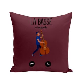Fabulous Housse de coussin rouge La Basse M'Appelle [40x40 cm] - 1
