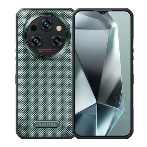 Smartphone Oukitel WP35S Vert : 6.56 , 6Go+256Go+1To, 11000mAh, Android 14,Empreinte digitale, Dual SIM 4G, NFC,Téléphone Portable-361g