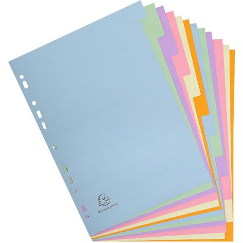 Intercalaires - 21 x 29,7 cm - 12 positions - Exacompta