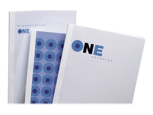 GBC Optimal - 6 mm - A4 (210 x 297 mm) - 50 feuilles - 150 micromètres - blanc - 215 g/m² - 100 unités couverture à reliure thermique