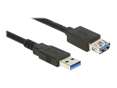 Delock Extension cable USB 3.0 - Rallonge de câble USB - USB type A (M) pour USB type A (F) - USB 3.0 - 1.5 m - noir
