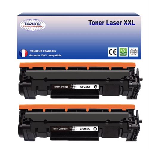 2 Toners compatibles avec HP LaserJet Pro M27a, M27w remplace HP CF244A (44A) Noir - 1 000p