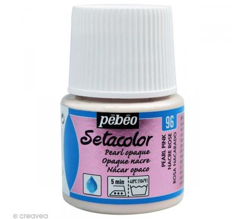 Peinture textile Pébéo setacolor opaque nacre Rose N°96