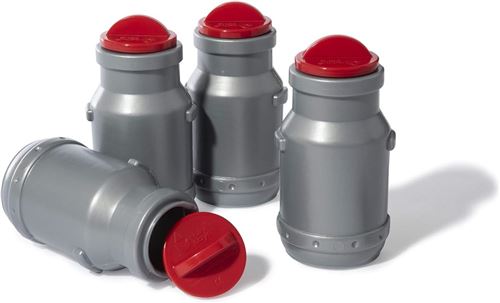Rolly Toys remorque RollyMilkpots à lait 4 pièces gris/rouge