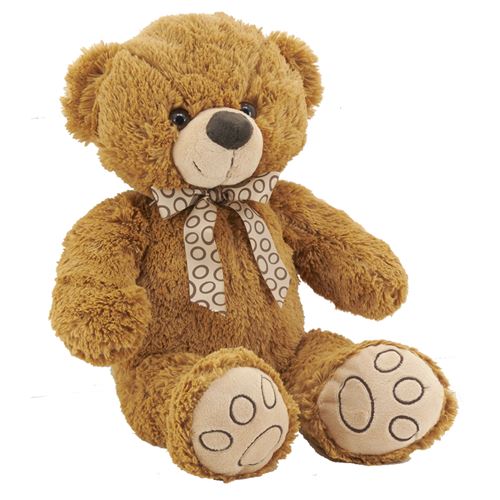 Aubry Gaspard - Peluche ours en acrylique brun 30 cm