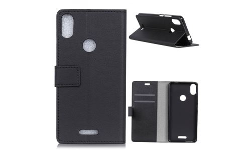 Etui type portefeuille noir Wiko View Max rabat latéral fonction stand