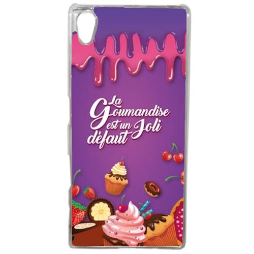 Coque La Gourmandise Est Un Joli Defaut Fond Mauve 01 Compatible Sony Xperia Z5 Transparent