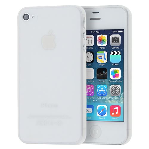 doupi UltraSlim Coque pour iPhone 4 4S, fin mat ultra mince et ultra léger Bumper Cover Housse de Protection, blanc