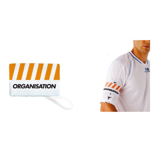 Brassard organisation, orange/blanc