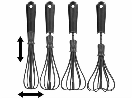 Fouet de cuisine flexible en plastique à largeur variable